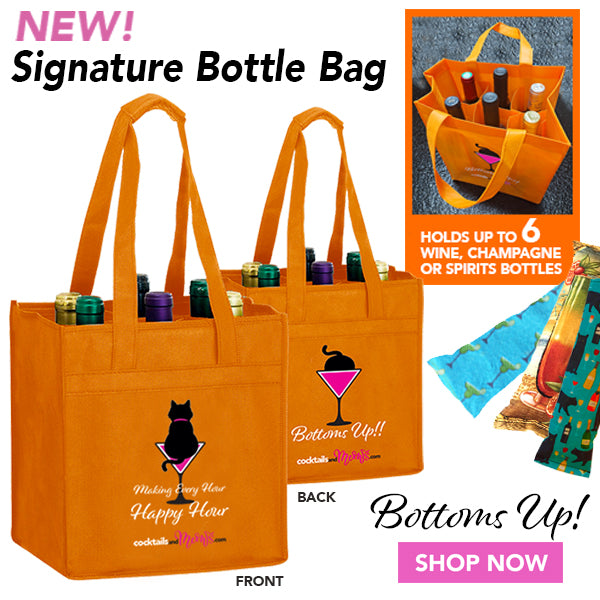 CocktailsandMeows 'Bottoms Up' Bottle Bag