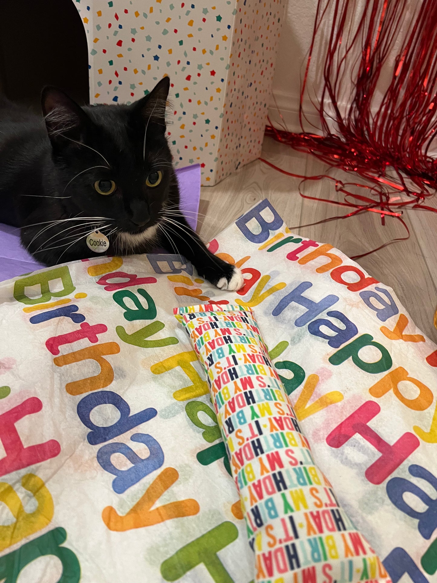 MeowDays 100 Proof Silvervine & Organic Catnip Infused Happy Birthday Crinkle Sheets