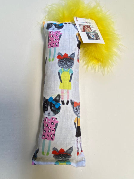 NEW! Cat Head Stick People Catnip, Silvervine & Crunch Kicke with Marabou
