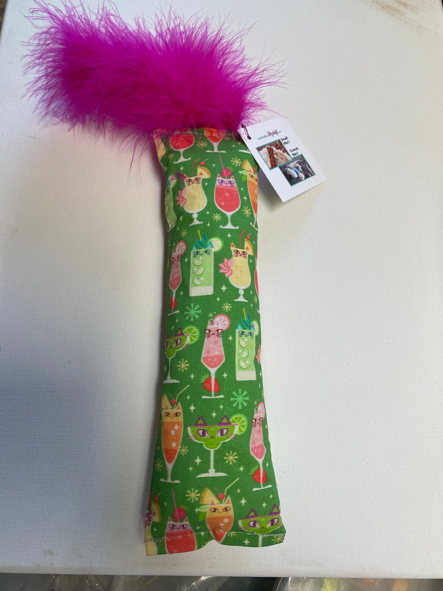 NEW! Cute Cocktail Cat Faces Catnip, Silvervine & Crunch Kicke with Marabou (Copy)