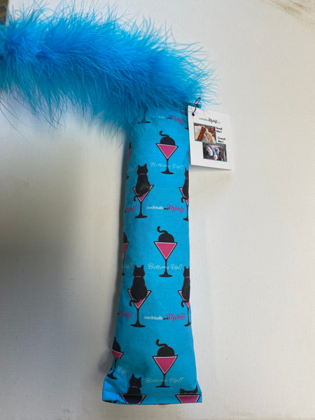 NEW! Bottoms Up! Catnip, Silvervine & Crunch Kicker with Marabou - Turquoise