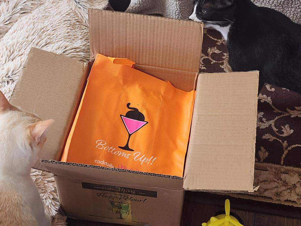 CocktailsandMeows 'Bottoms Up' Bottle Bag