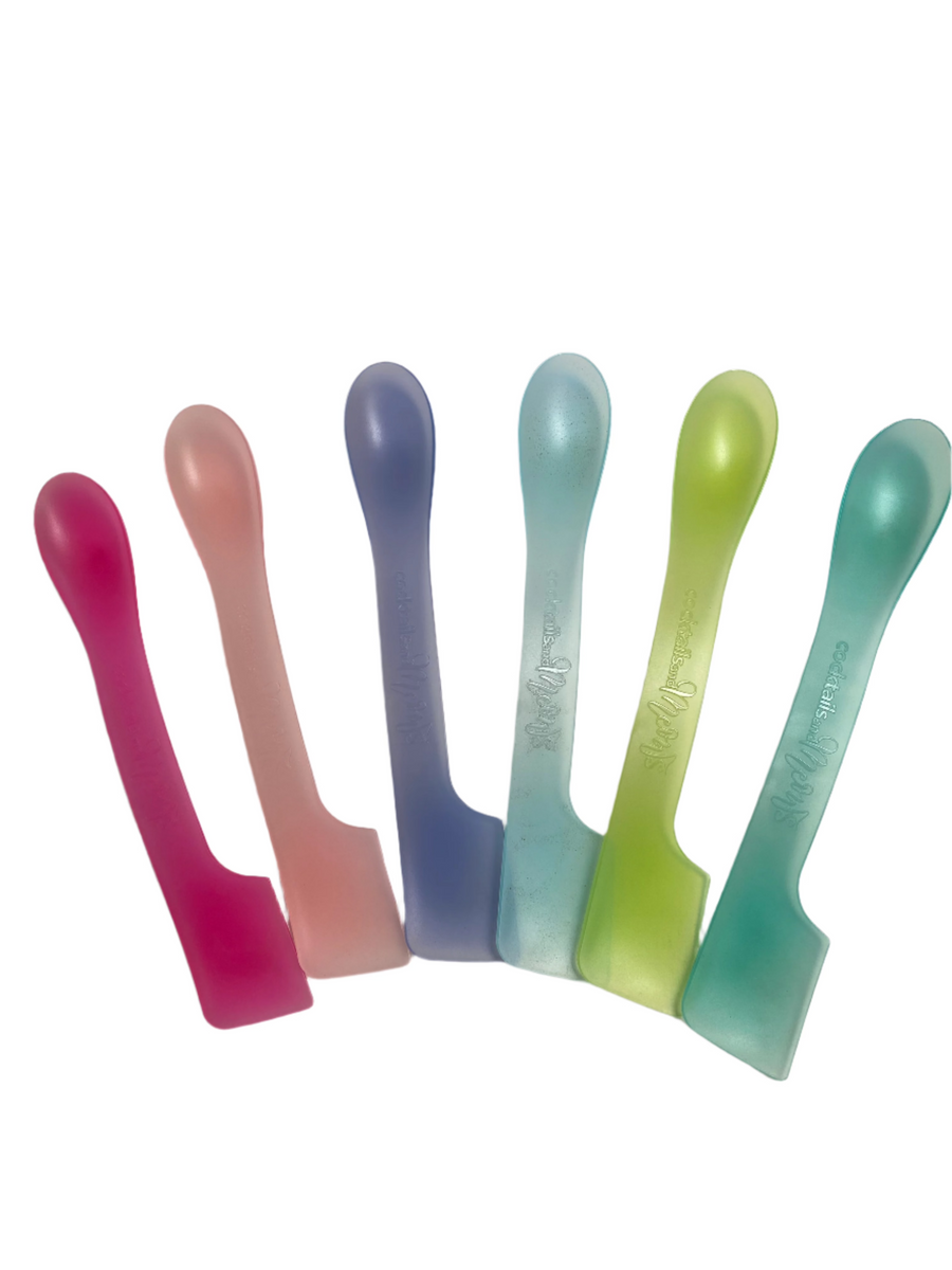 NEW! Dual Ended Food Spoon Value Set Features All 6 Colors