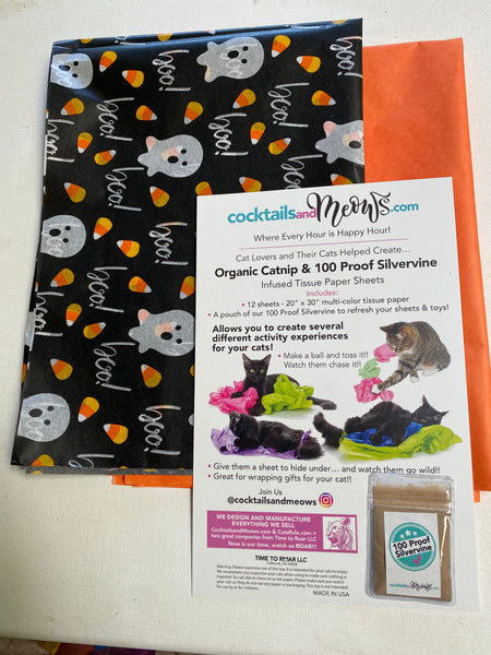NEW! BOO! Halloween Organic Catnip & Silvervine Infused Paper Sheets