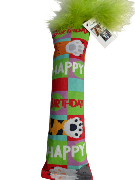 Yay It's My Birthday! 100 Proof Silvervine & Catnip CRUNCH Kickerwith Marabou