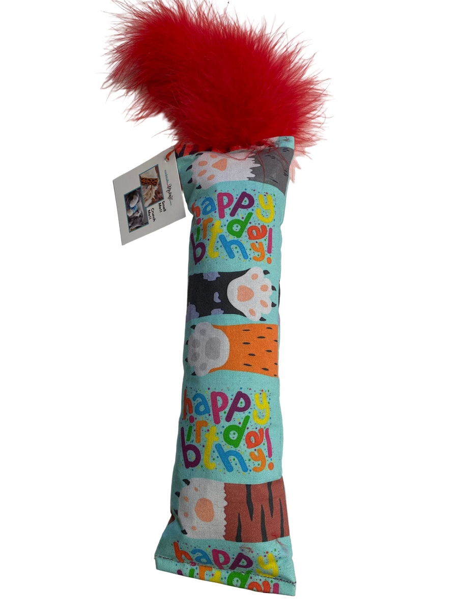 Yay It's My Birthday! 100 Proof Silvervine & Catnip CRUNCH Kicker with Marabou