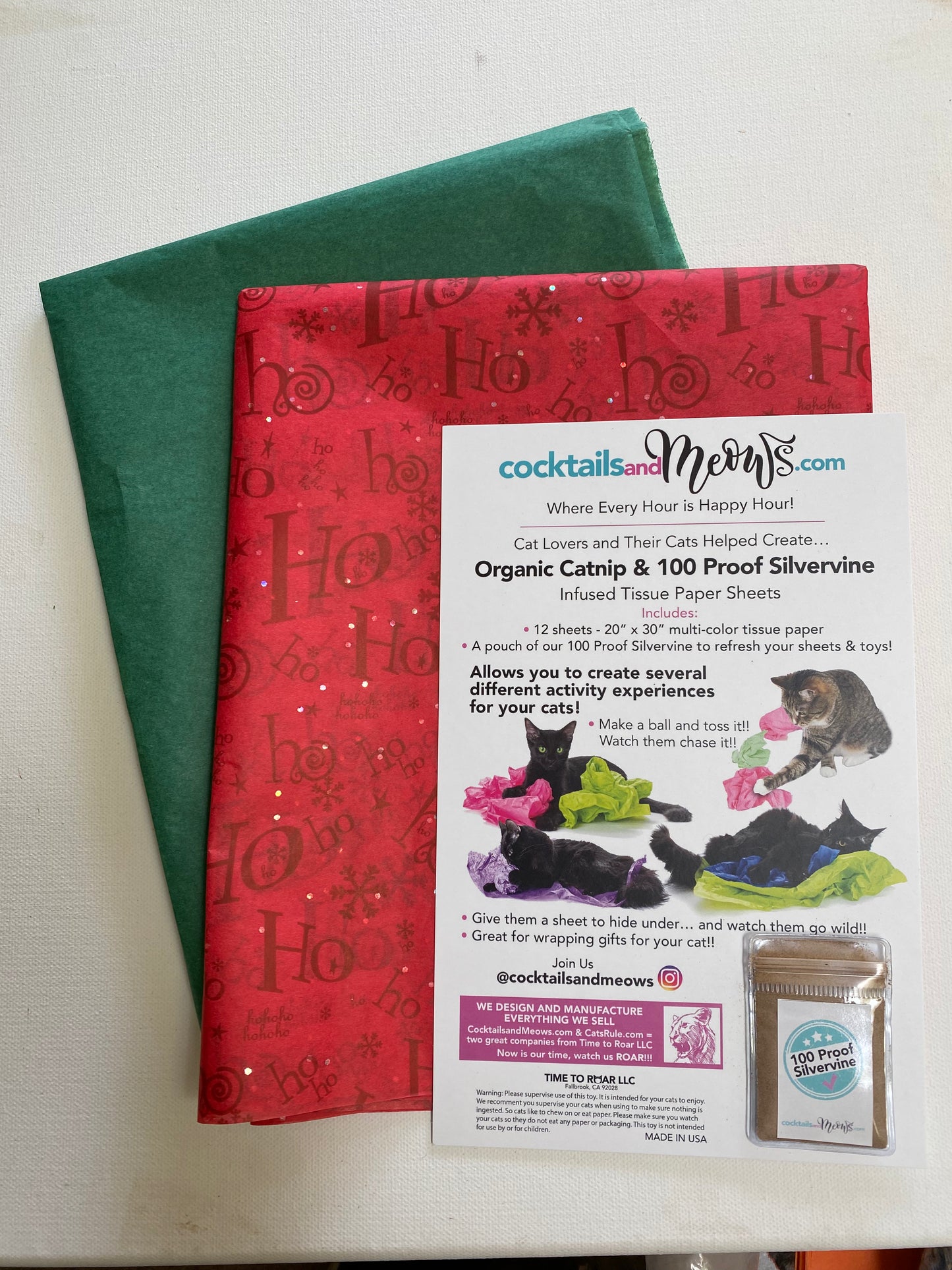 Silvervine & Organic Catnip Infused Crinkle Sheets