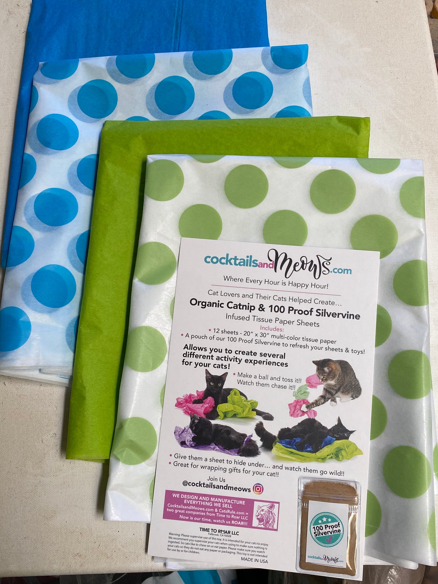 Silvervine & Organic Catnip Infused Crinkle Sheets