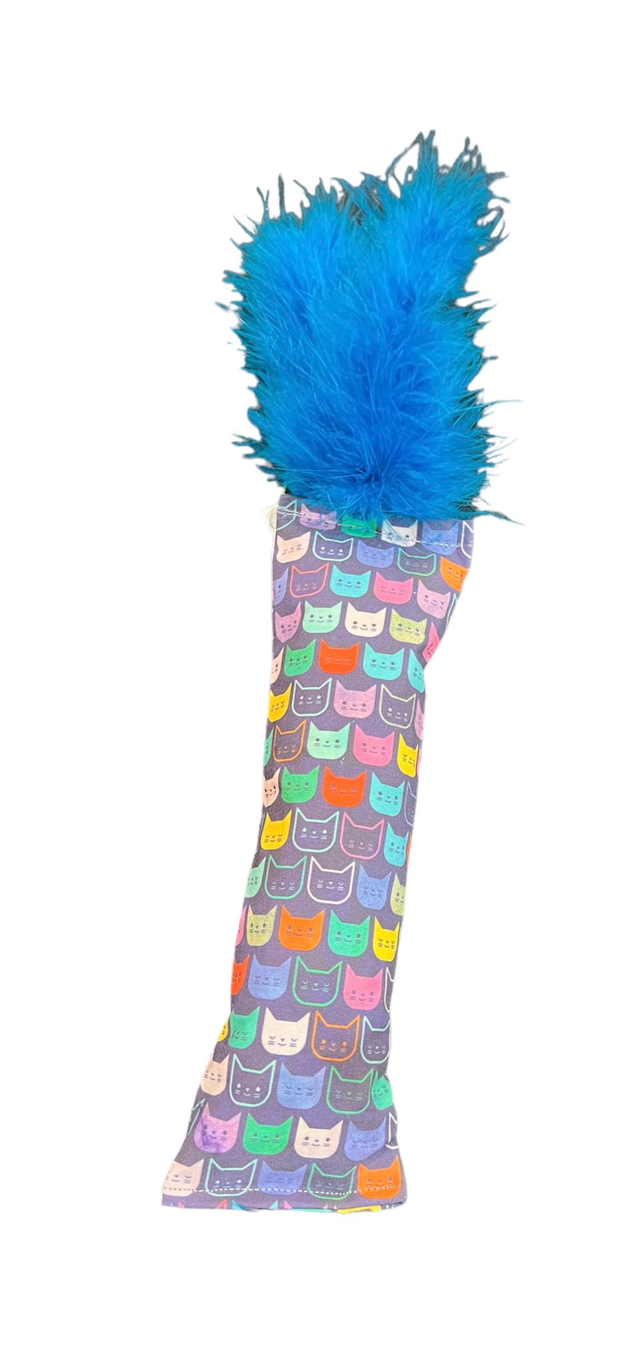 NEW!!! Colorful Kitty Heads Catnip, Silvervine and Crunch Kicker with Marabou