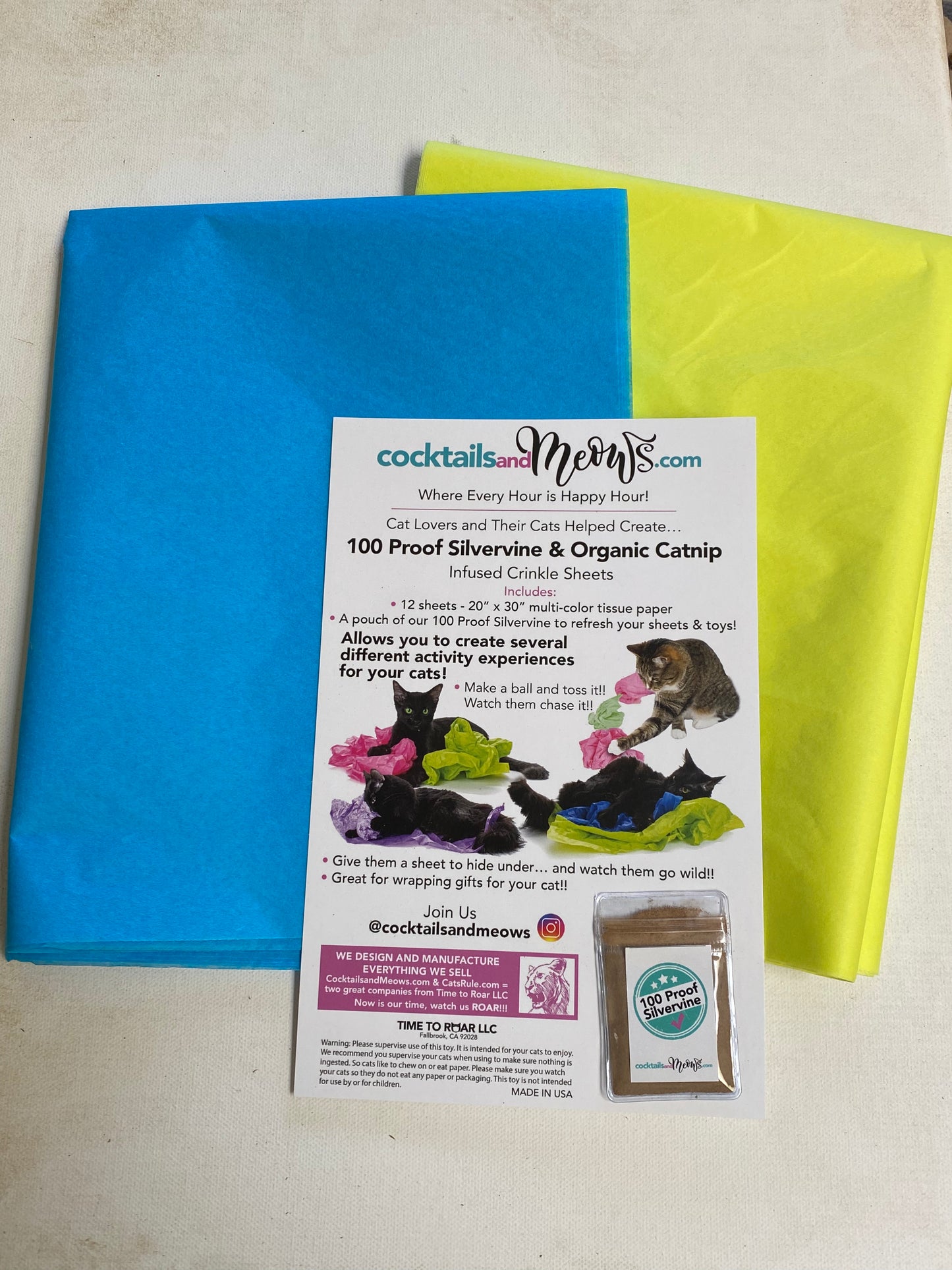 Silvervine & Organic Catnip Infused Crinkle Sheets