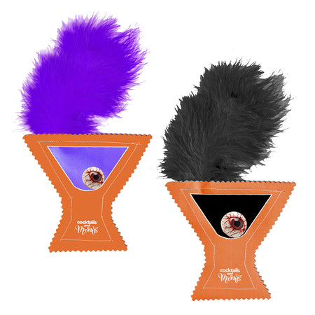 NEW! Spooky SIlvervine CRUNCHY Cocktail wirh Marabou - Assorted Colors
