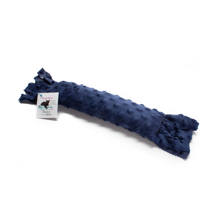 Happy Hours of Fun Organic Catnip & Silvervine Kicker - Navy Blue