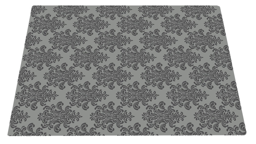 Deluxe Textured Microfiber Large Litter Box Mat - Grey Filigree