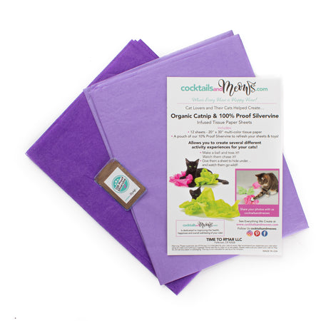 Organic Catnip & Silvervine Infused Paper Sheets (Purple)