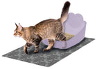 Deluxe Textured Microfiber Large Cat Litter Mat - Grey Filigree