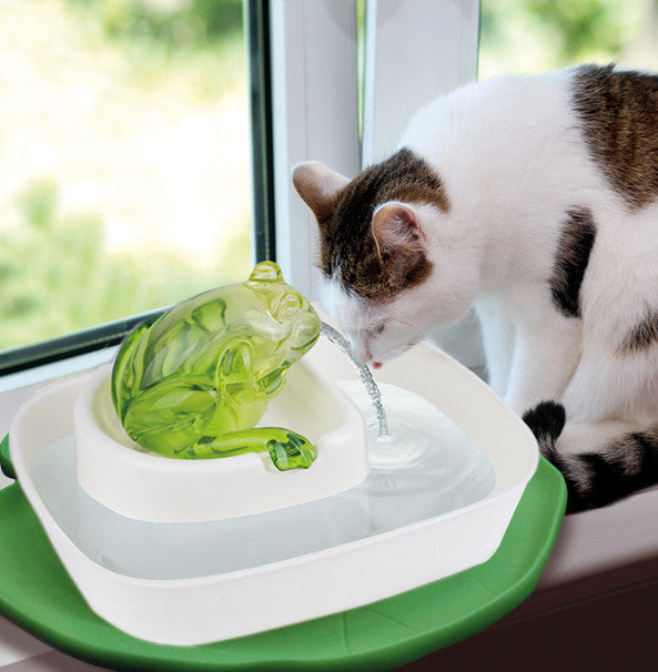 Leaf Cat Water Fountain Mat - Green