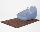 Deluxe Textured Microfiber Large Cat Litter Mat - Chestnut Brown