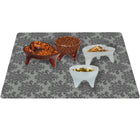 Deluxe Textured Microfiber Large Cat Litter Mat - Grey Filigree