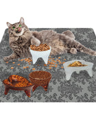 Deluxe Textured Microfiber Large Cat Litter Mat - Grey Filigree